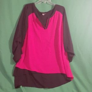 Lane bryant sz 18/20 color block v neck blouse